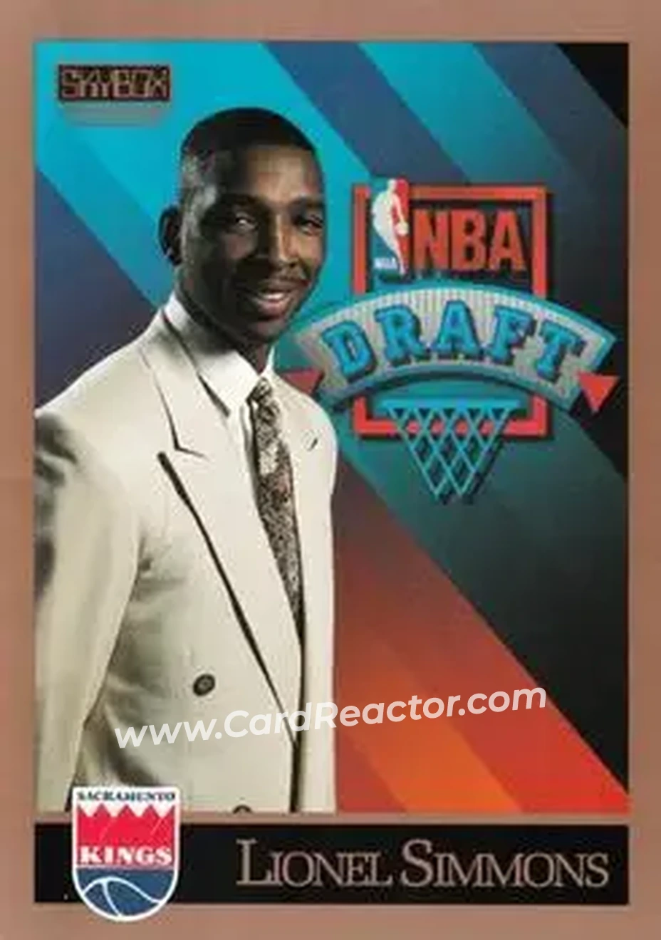 1990-91 SkyBox #364 - Lionel Simmons - Sacramento Kings - Front