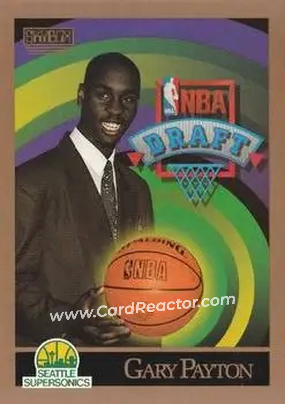 1990-91 SkyBox #365 - Gary Payton - Seattle SuperSonics - Front