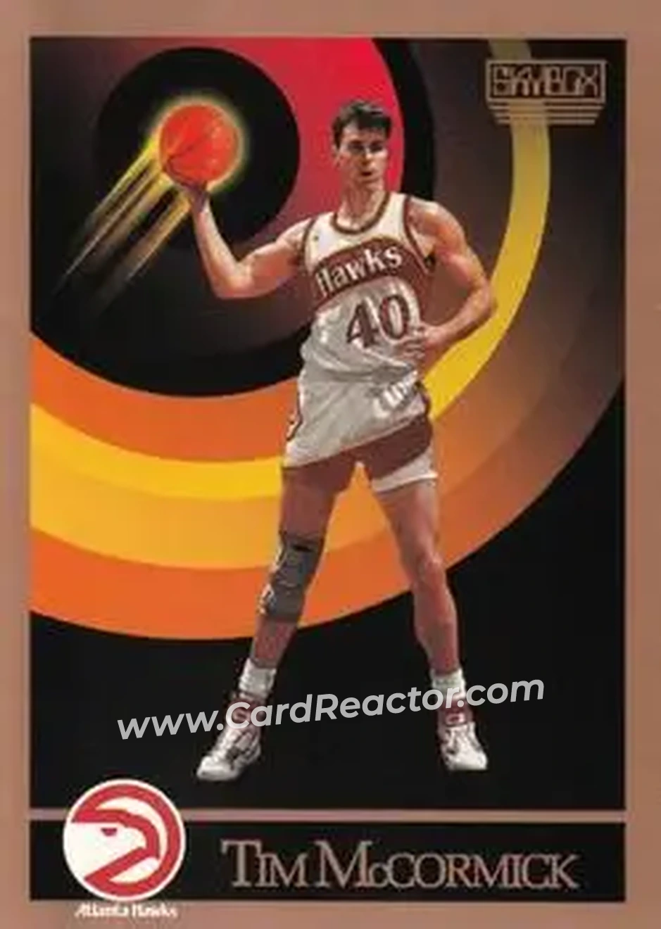 1990-91 SkyBox #366 - Tim McCormick - Atlanta Hawks - Front