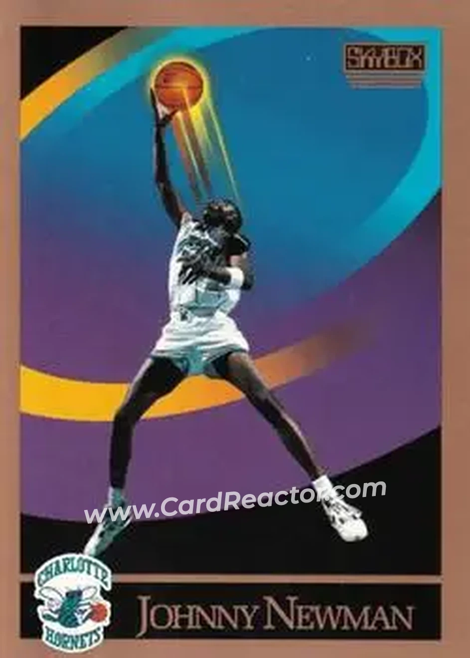 1990-91 SkyBox #370 - Johnny Newman - Charlotte Hornets - Front