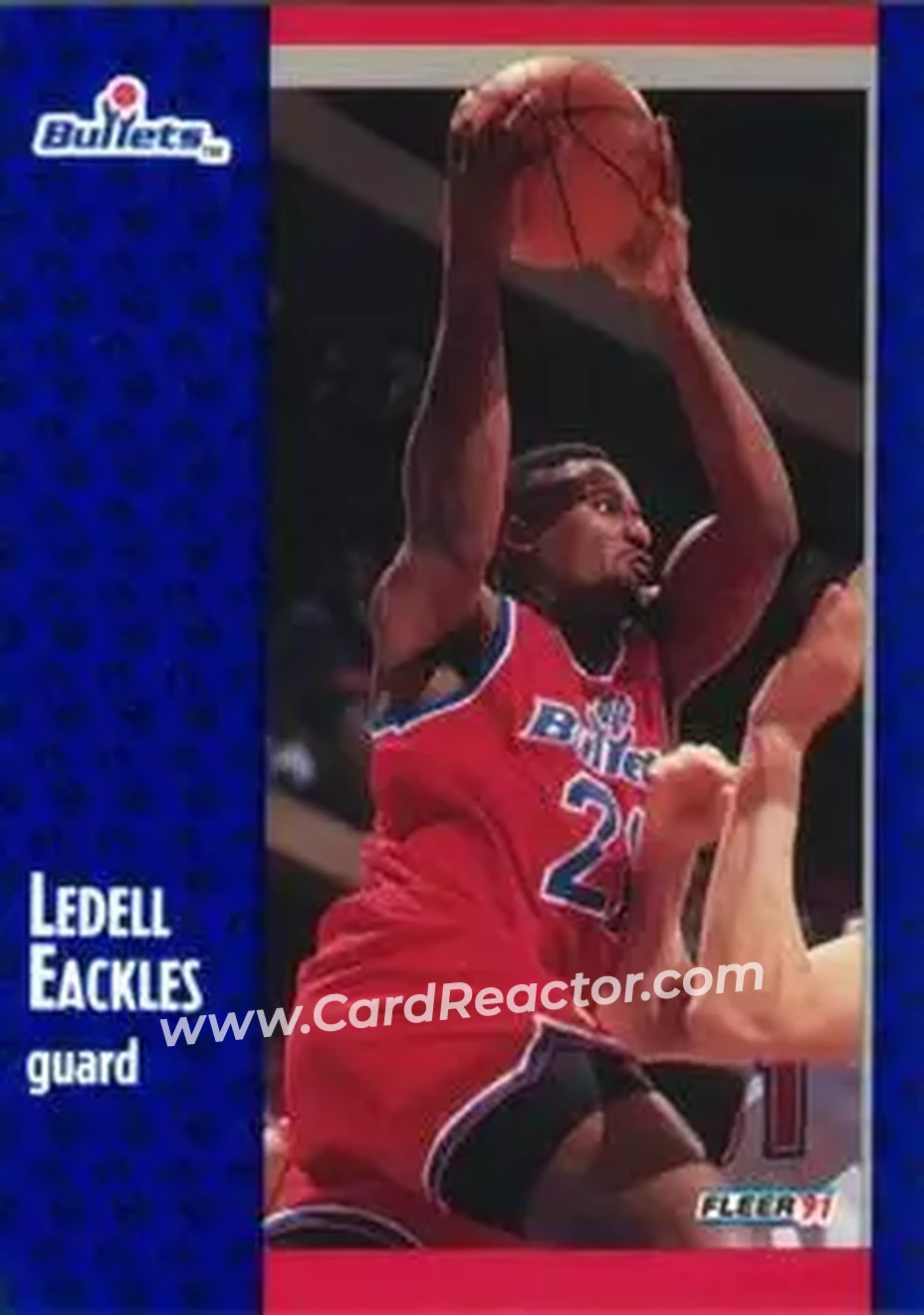 1991-92 Fleer #204 - Ledell Eackles - Washington Bullets - Front
