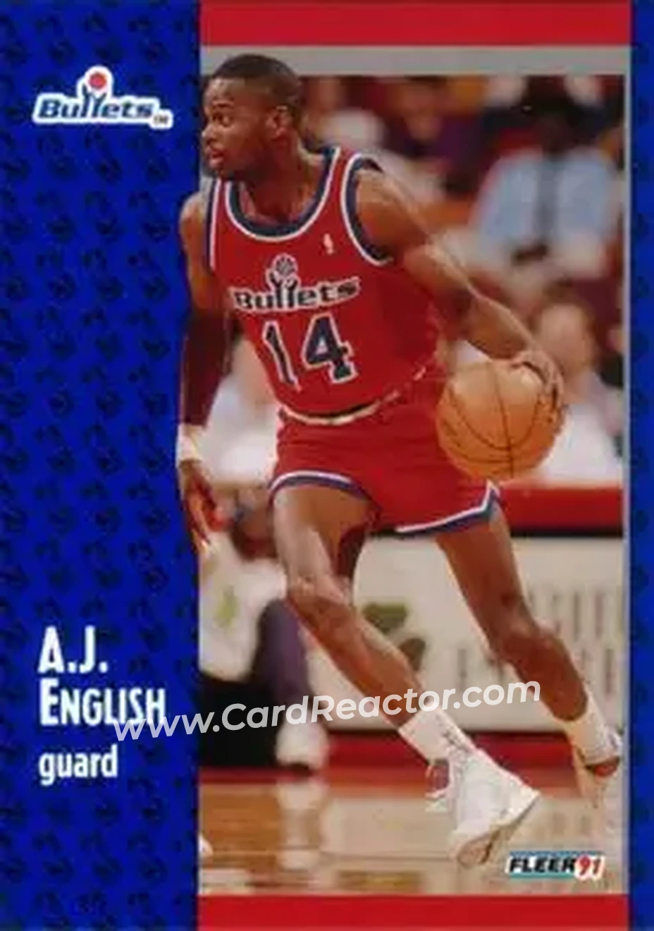 1991-92 Fleer #206 - A.J. English - Washington Bullets - Front 1991-92 Fleer #206 - A.J. English - Washington Bullets - Front