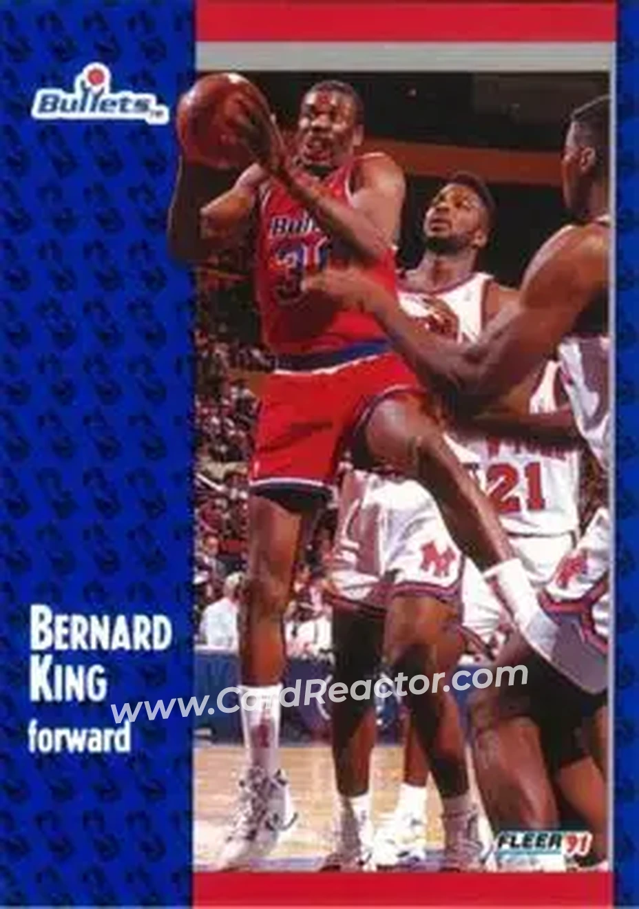 1991-92 Fleer #208 - Bernard King - Washington Bullets - Front