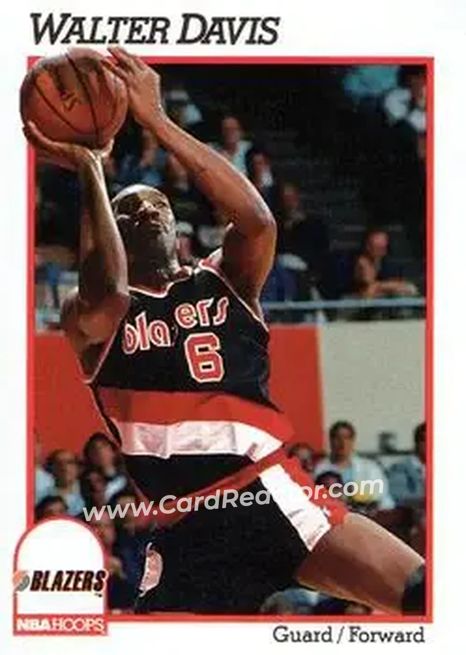 1991-92 Hoops #173 - Walter Davis - Portland Trail Blazers - Front