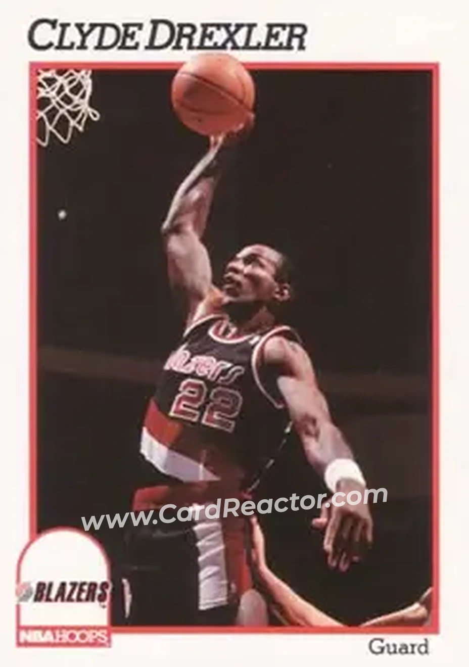1991-92 Hoops #174 - Clyde Drexler - Portland Trail Blazers - Front
