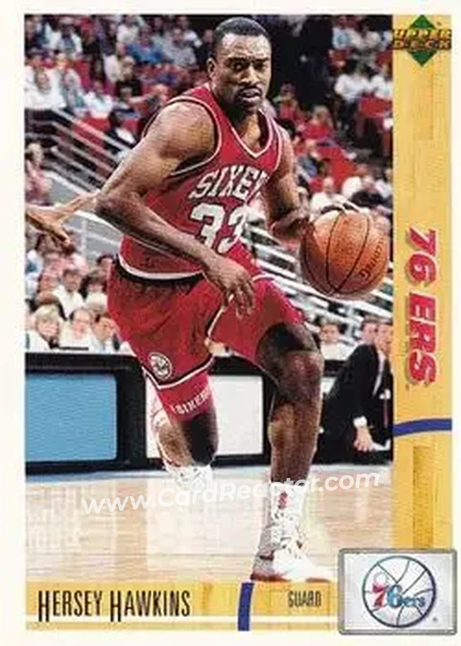 1991-92 Upper Deck Italian #82 - Hersey Hawkins - Philadelphia 76ers - Front