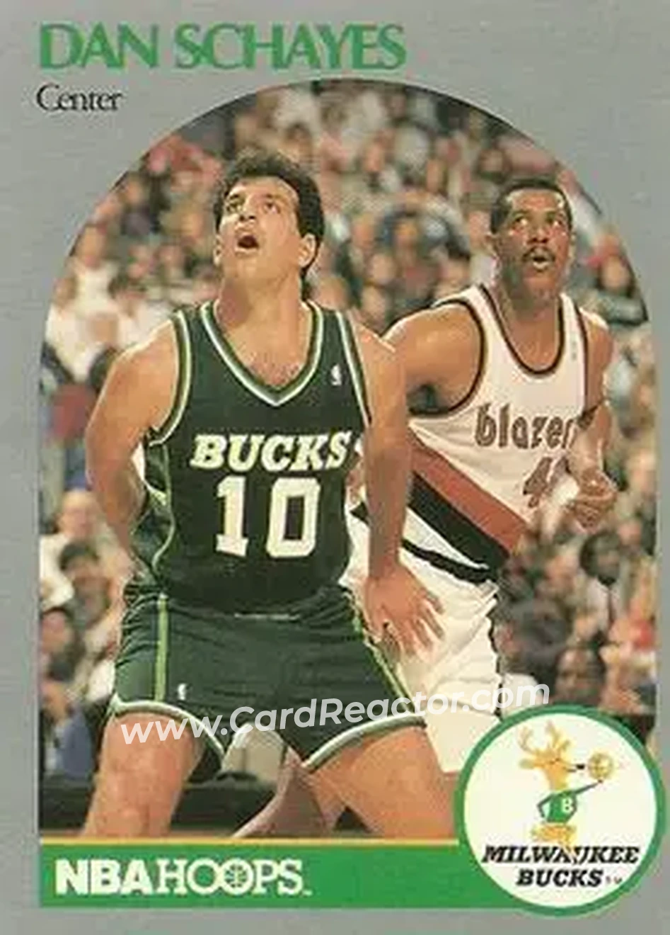 1990-91 Hoops #418 - Danny Schayes - Milwaukee Bucks - Front 1990-91 Hoops #418 - Danny Schayes - Milwaukee Bucks - Front