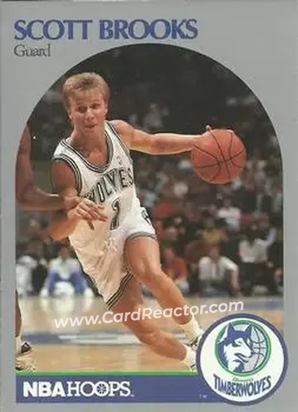 1990-91 Hoops #419 - Scott Brooks - Minnesota Timberwolves - Front