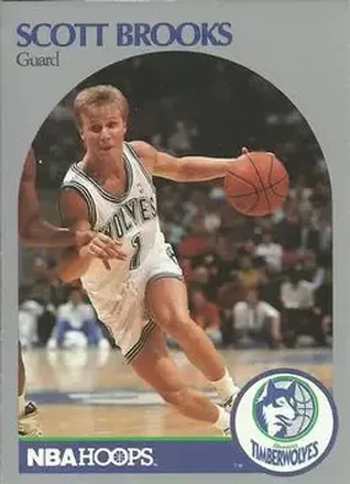 1990-91 Hoops #419 - Scott Brooks - Minnesota Timberwolves