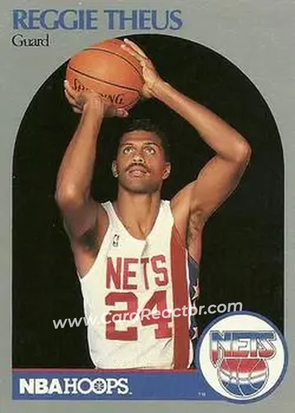 1990-91 Hoops #420 - Reggie Theus - New Jersey Nets - Front