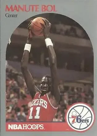1990-91 Hoops #424 - Manute Bol - Philadelphia 76ers