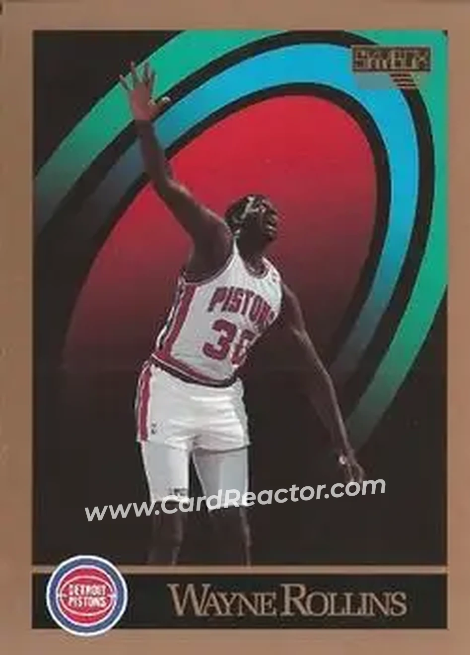1990-91 SkyBox #383 - Tree Rollins - Detroit Pistons - Front