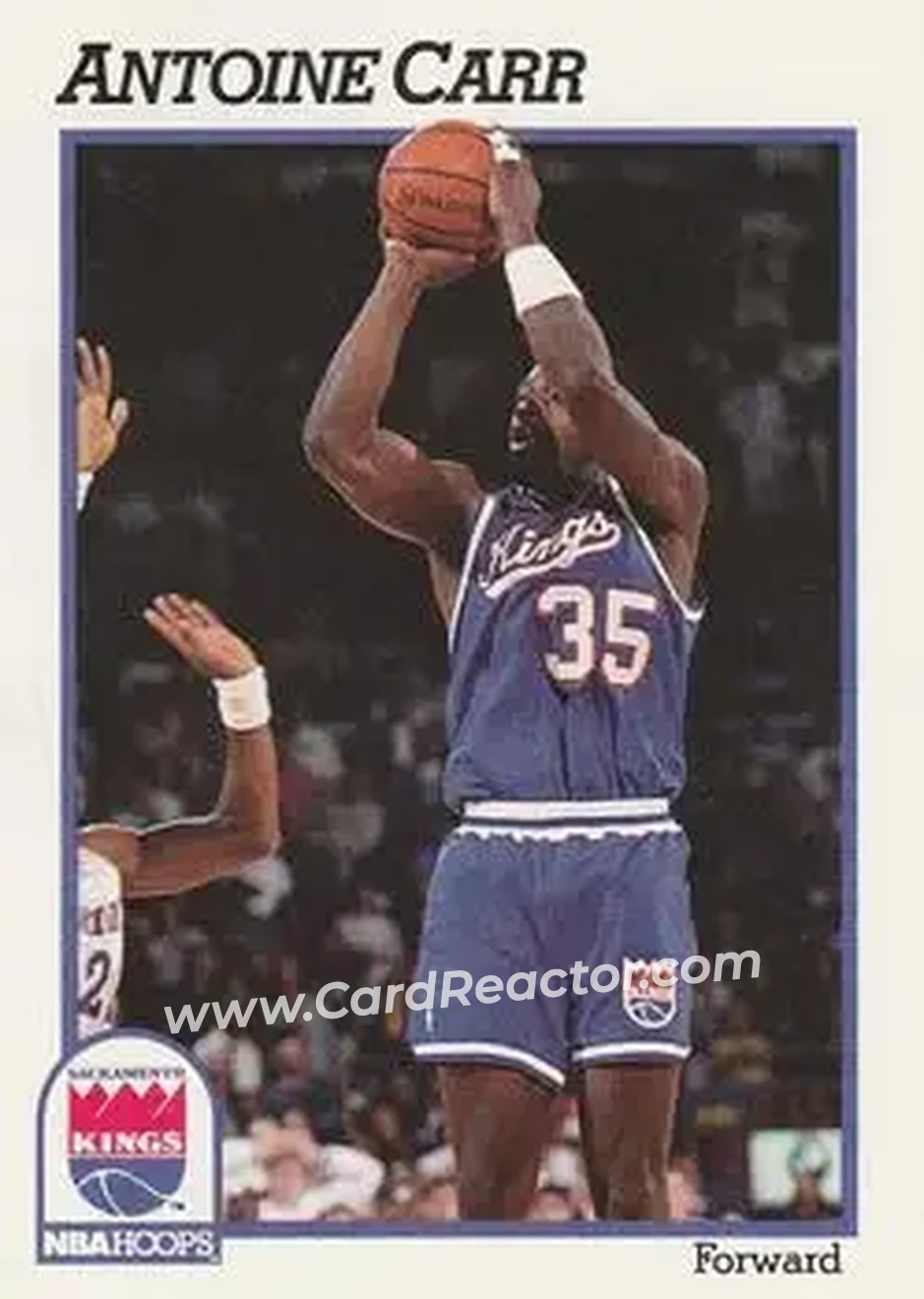 1991-92 Hoops #181 - Antoine Carr - Sacramento Kings - Front 1991-92 Hoops #181 - Antoine Carr - Sacramento Kings - Front