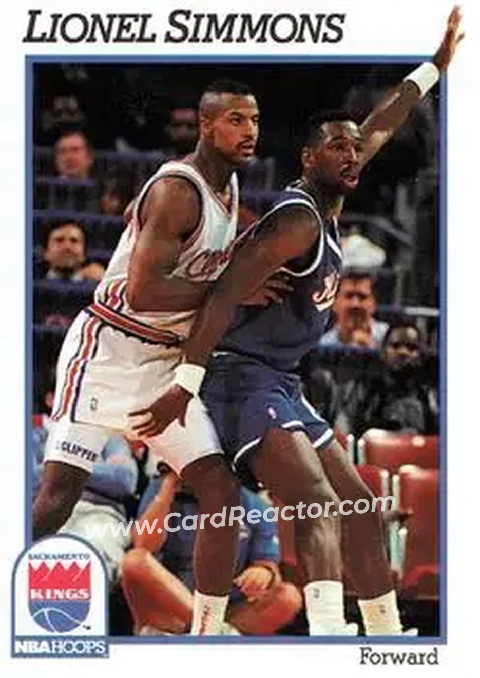 1991-92 Hoops #185 - Lionel Simmons - Sacramento Kings - Front