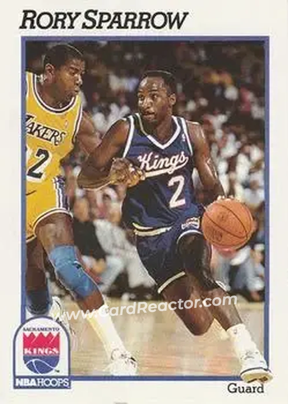 1991-92 Hoops #186 - Rory Sparrow - Sacramento Kings - Front