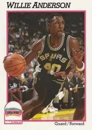 1991-92 Hoops #188 - Willie Anderson - San Antonio Spurs