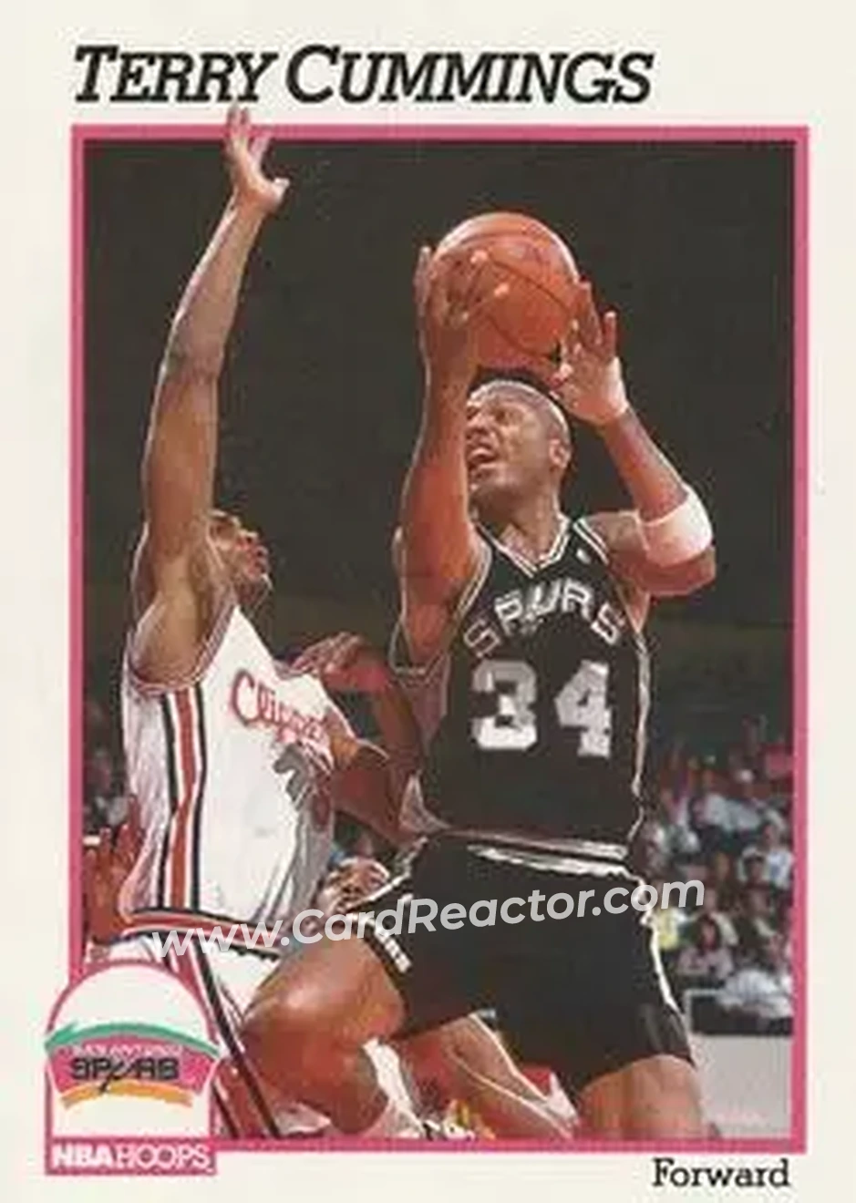 1991-92 Hoops #189 - Terry Cummings - San Antonio Spurs - Front 1991-92 Hoops #189 - Terry Cummings - San Antonio Spurs - Front