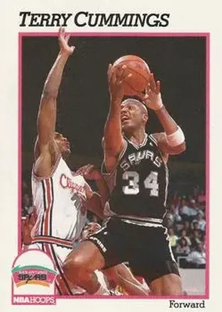 1991-92 Hoops #189 - Terry Cummings - San Antonio Spurs