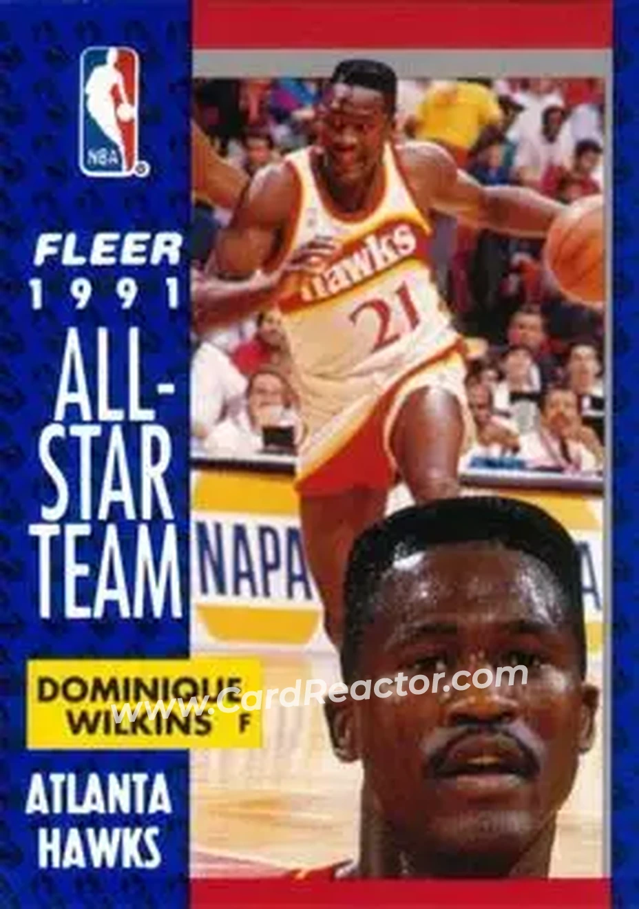 1991-92 Fleer #212 - Dominique Wilkins - Atlanta Hawks - Front