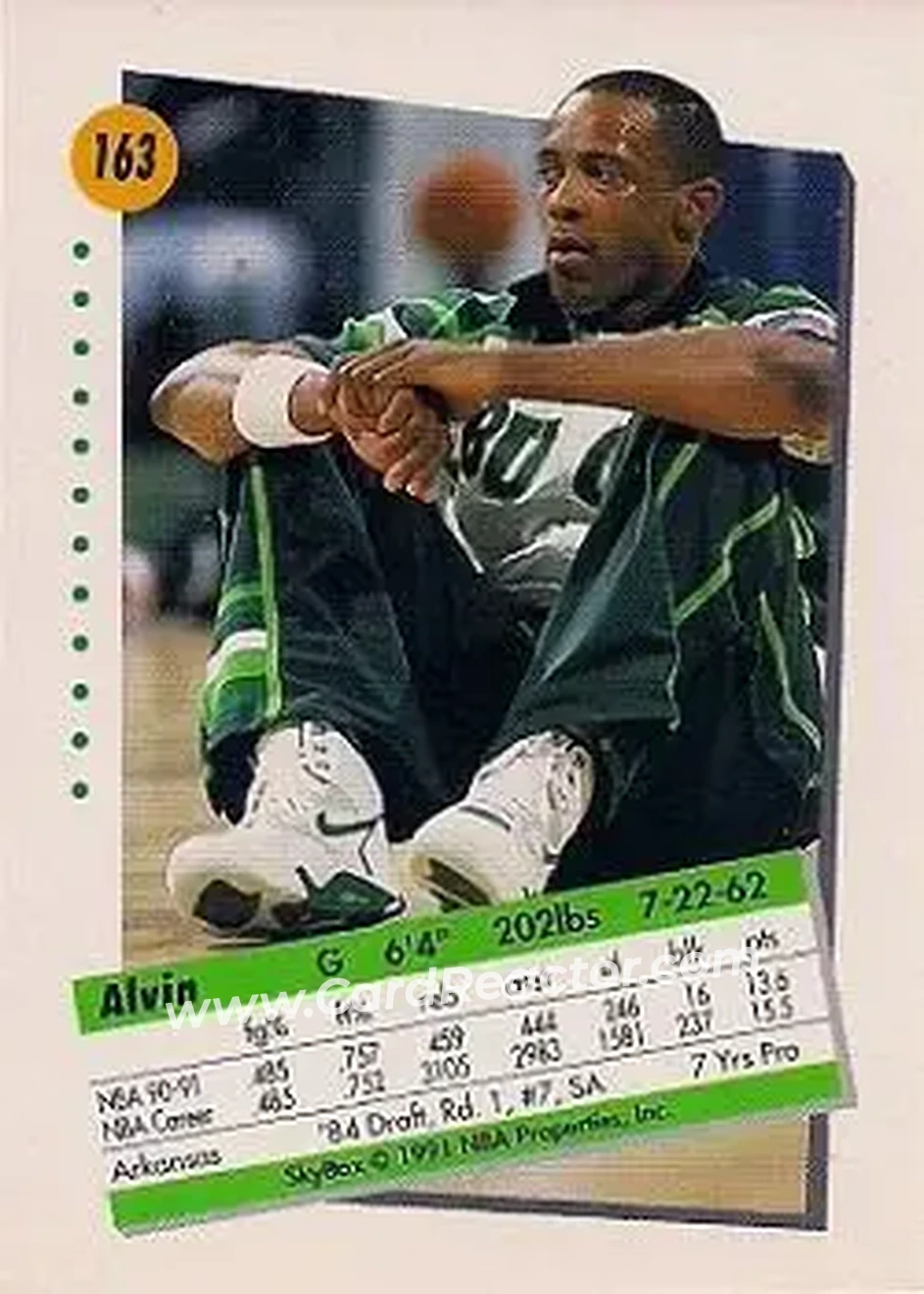 1991-92 SkyBox #163 - Alvin Robertson - Milwaukee Bucks - Back