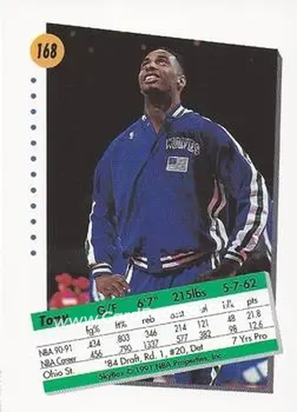 1991-92 SkyBox #168 - Tony Campbell - Minnesota Timberwolves - Back 1991-92 SkyBox #168 - Tony Campbell - Minnesota Timberwolves - Back