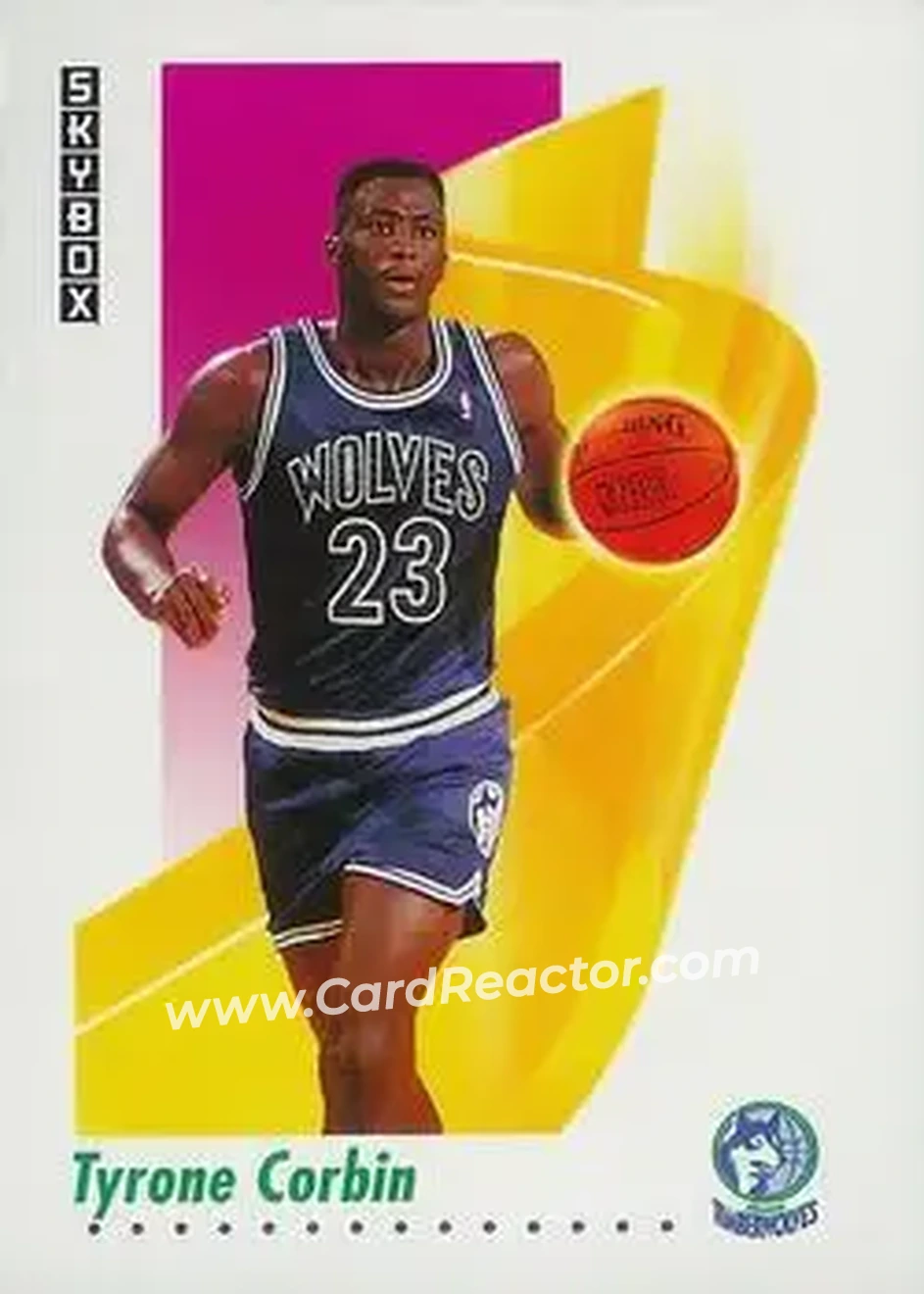 1991-92 SkyBox #169 - Tyrone Corbin - Minnesota Timberwolves - Front