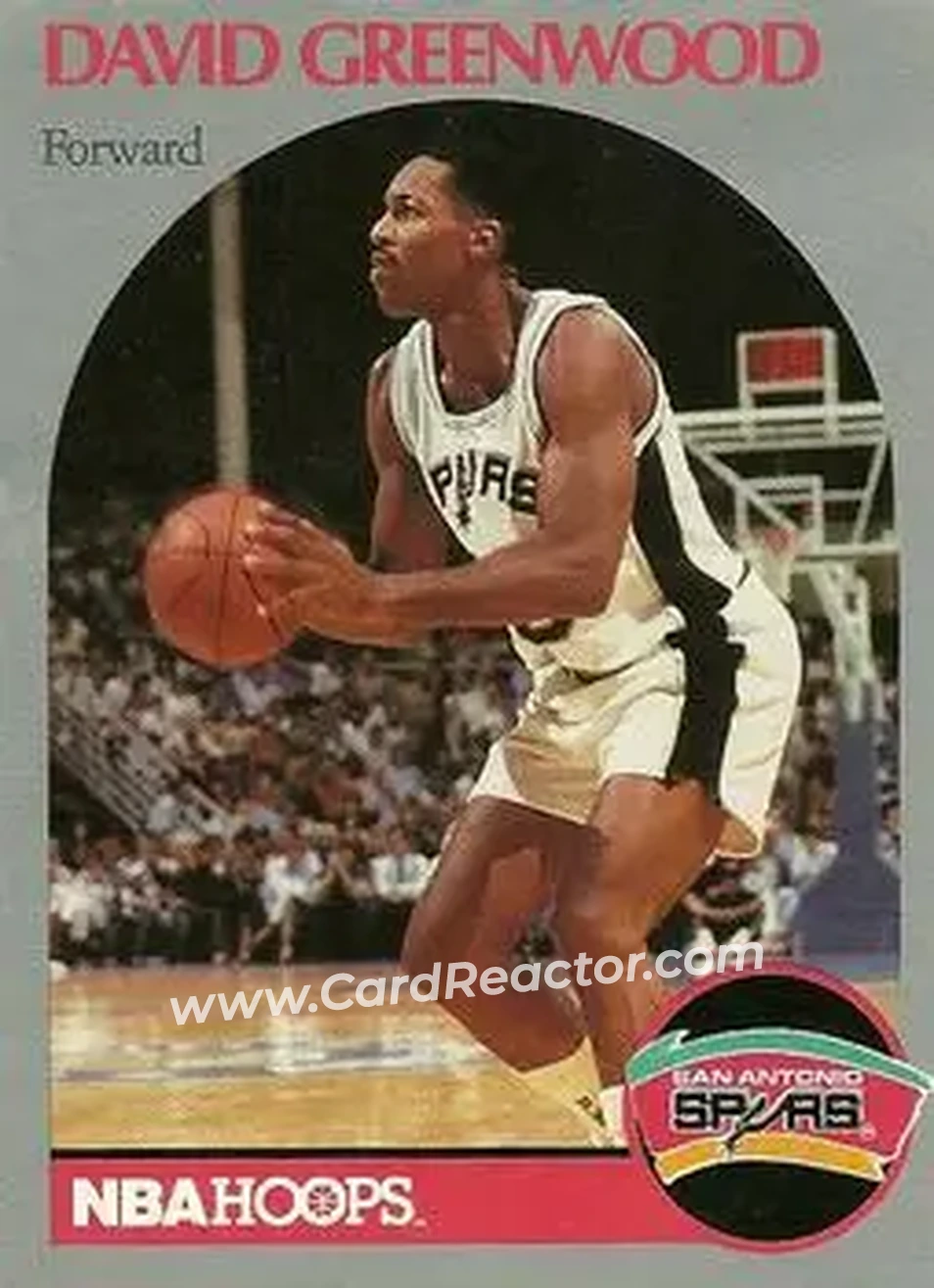 1990-91 Hoops #433 - David Greenwood - San Antonio Spurs - Front