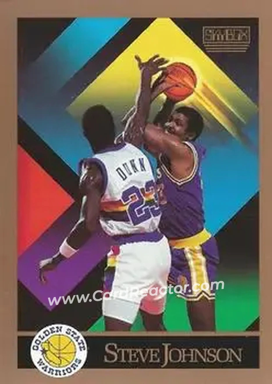 1990-91 SkyBox #384 - Steve Johnson - Golden State Warriors - Front