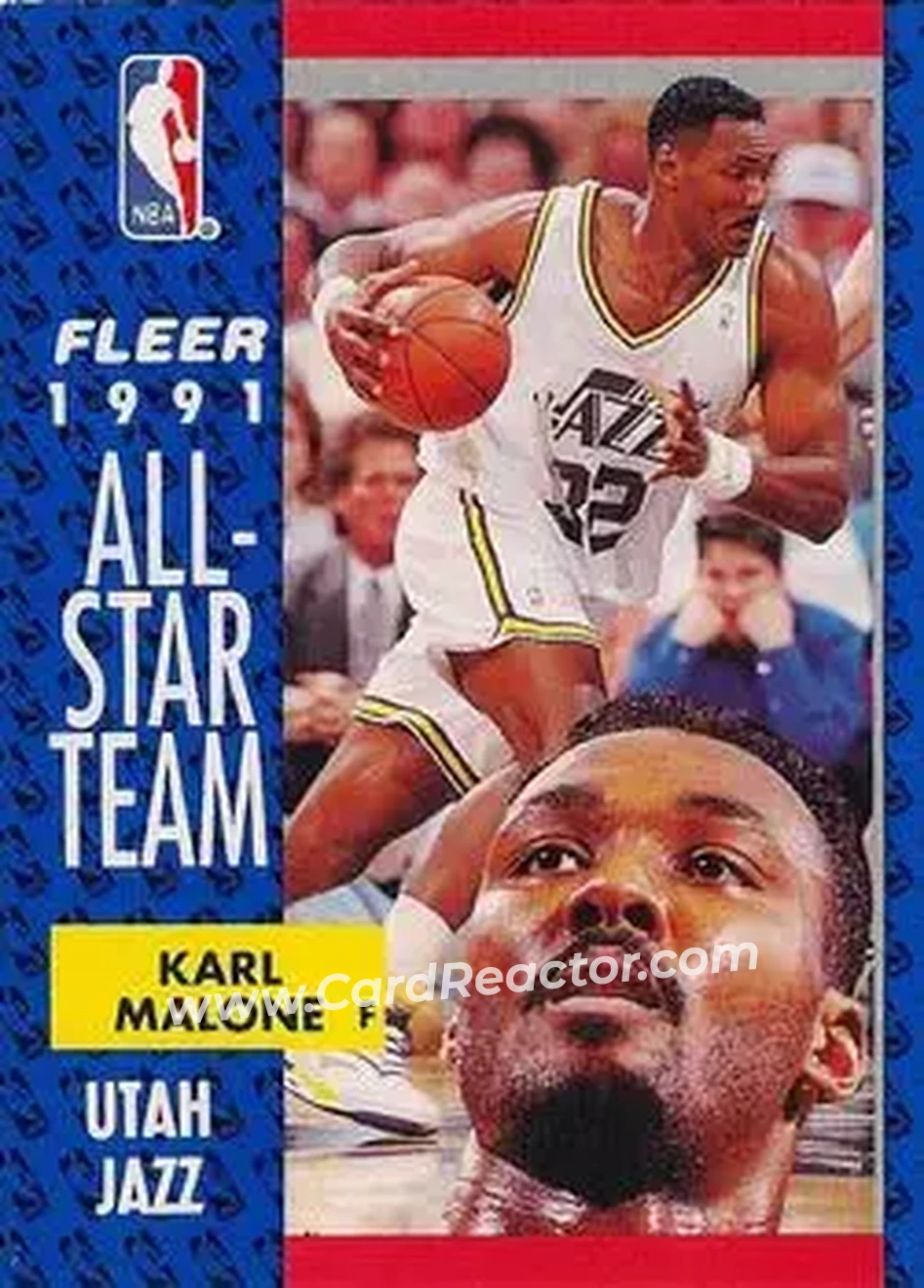 1991-92 Fleer #219 - Karl Malone - Utah Jazz - Front