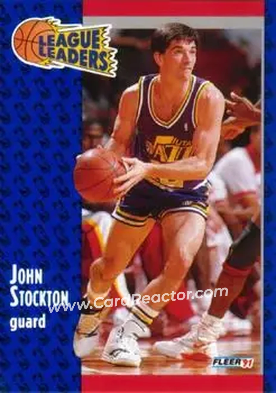 1991-92 Fleer #221 - John Stockton - Utah Jazz - Front 1991-92 Fleer #221 - John Stockton - Utah Jazz - Front