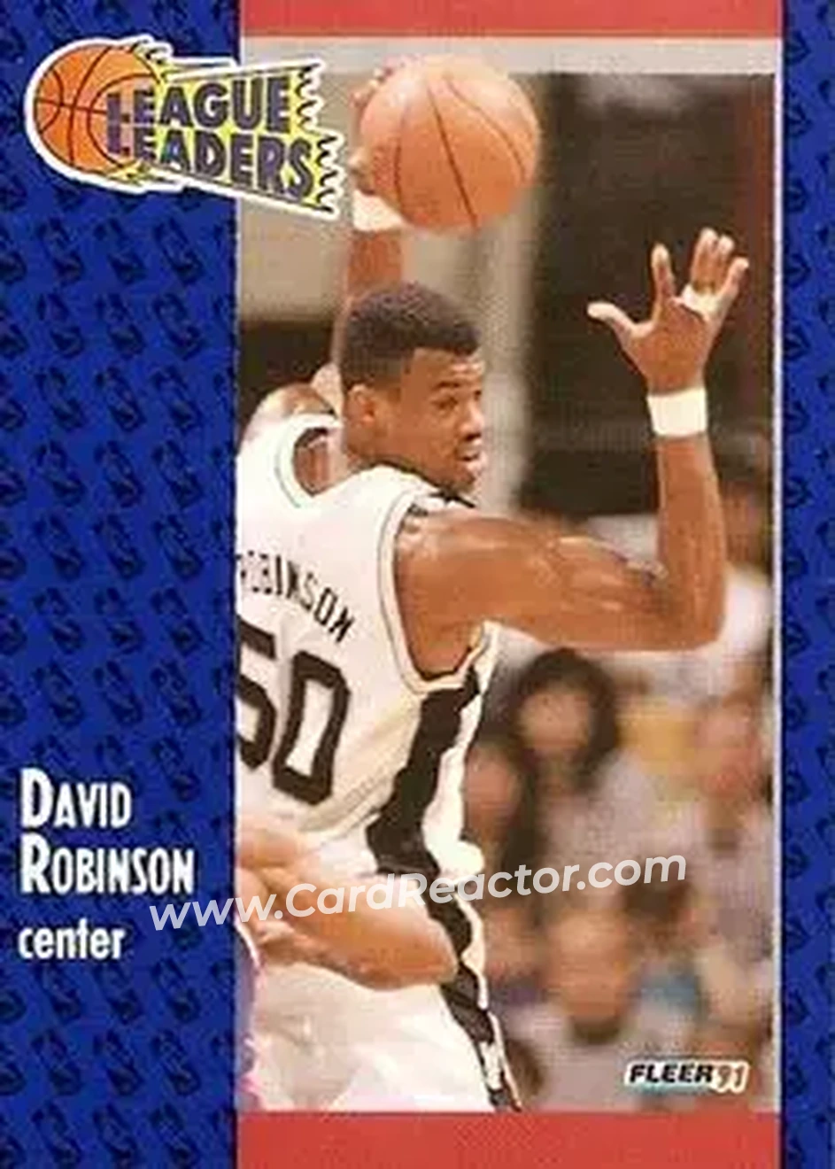 1991-92 Fleer #225 - David Robinson - San Antonio Spurs - Front