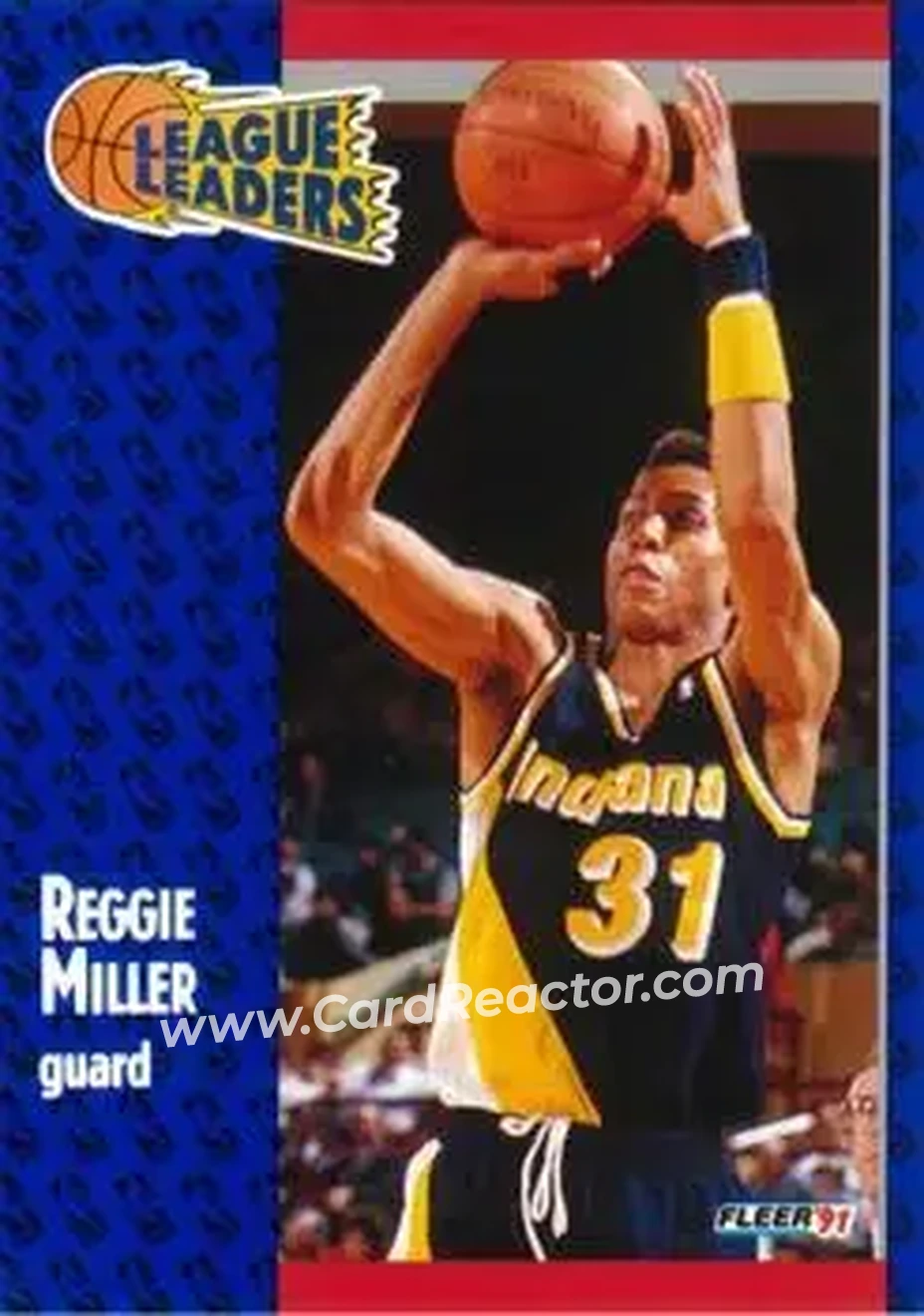1991-92 Fleer #226 - Reggie Miller - Indiana Pacers - Front 1991-92 Fleer #226 - Reggie Miller - Indiana Pacers - Front
