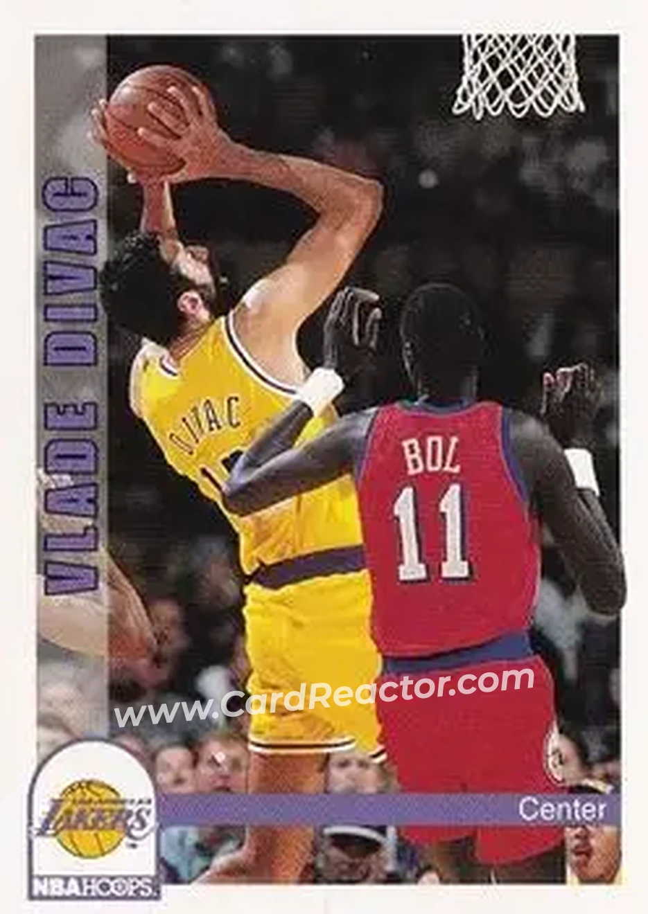 1992-93 Hoops #108 - Vlade Divac - Los Angeles Lakers - Front