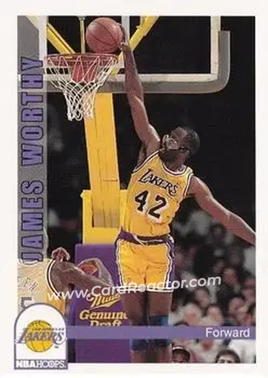 1992-93 Hoops #115 - James Worthy - Los Angeles Lakers - Front 1992-93 Hoops #115 - James Worthy - Los Angeles Lakers - Front