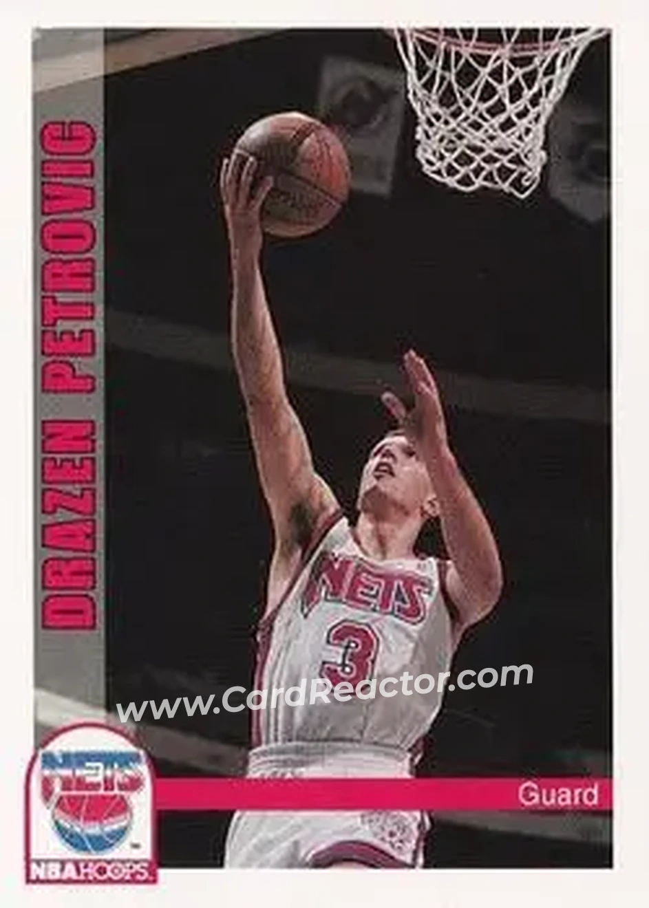 1992-93 Hoops #151 - Dražen Petrović - New Jersey Nets - Front
