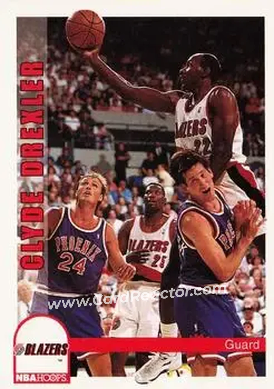 1992-93 Hoops #189 - Clyde Drexler - Portland Trail Blazers - Front