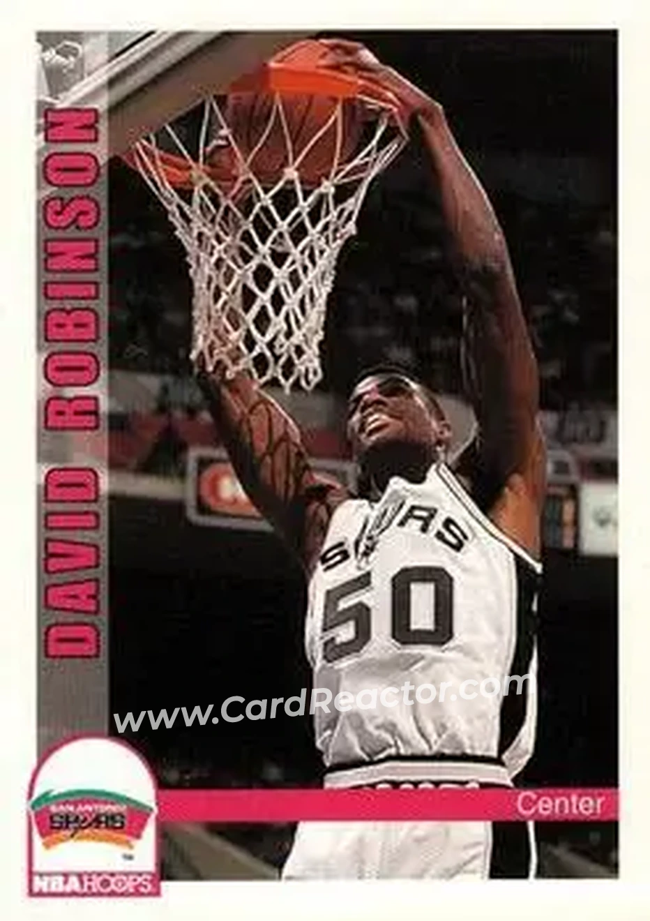 1992-93 Hoops #209 - David Robinson - San Antonio Spurs - Front