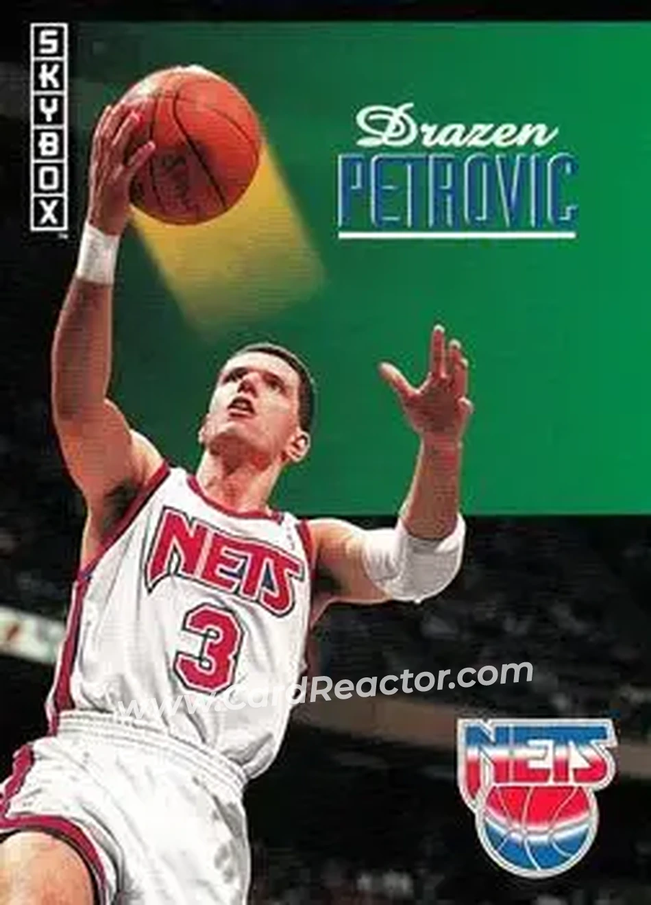 1992-93 SkyBox #159 - Dražen Petrović - New Jersey Nets - Front