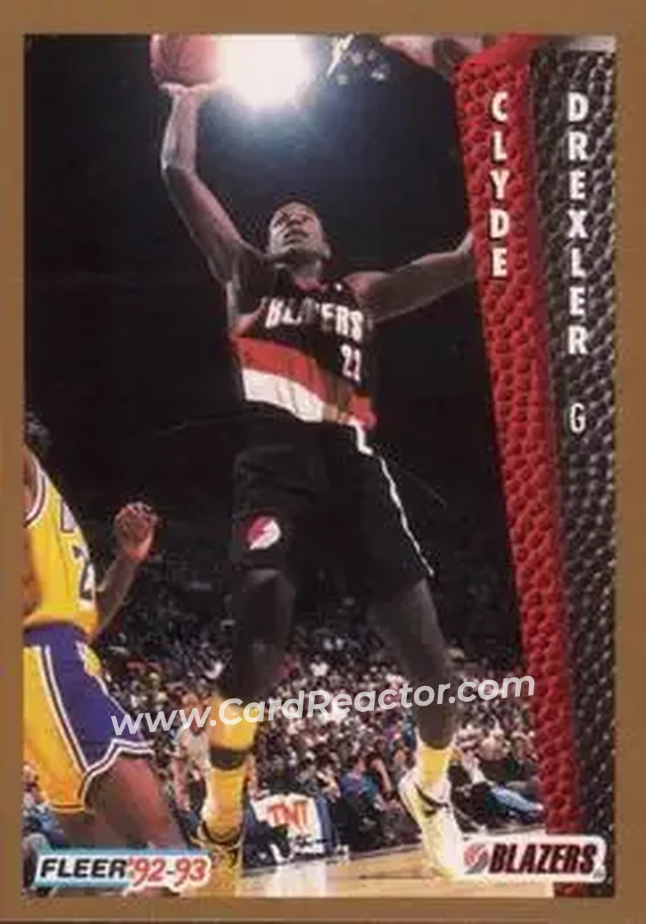 1992-93 Fleer #186 - Clyde Drexler - Portland Trail Blazers - Front