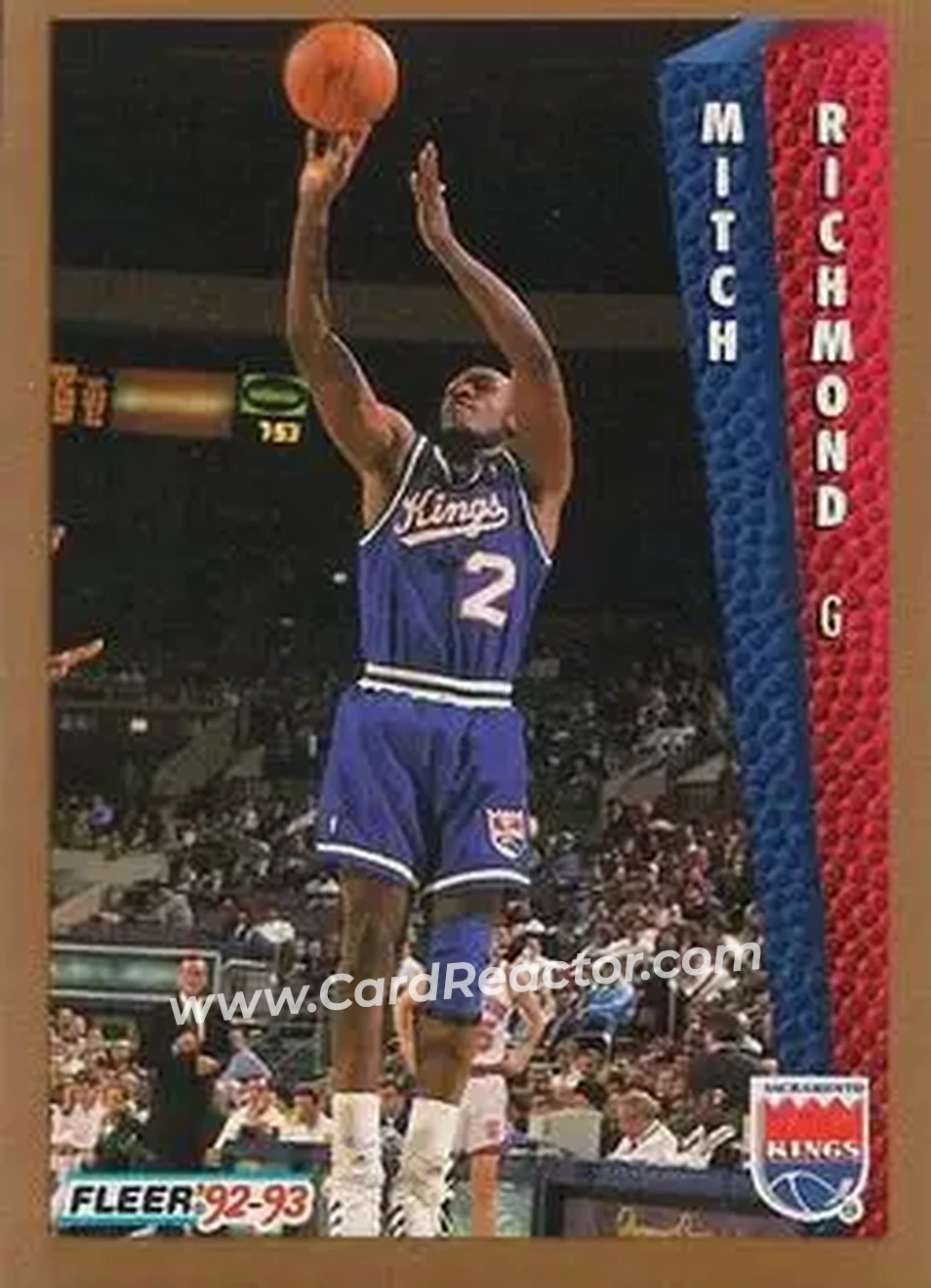 1992-93 Fleer #196 - Mitch Richmond - Sacramento Kings - Front