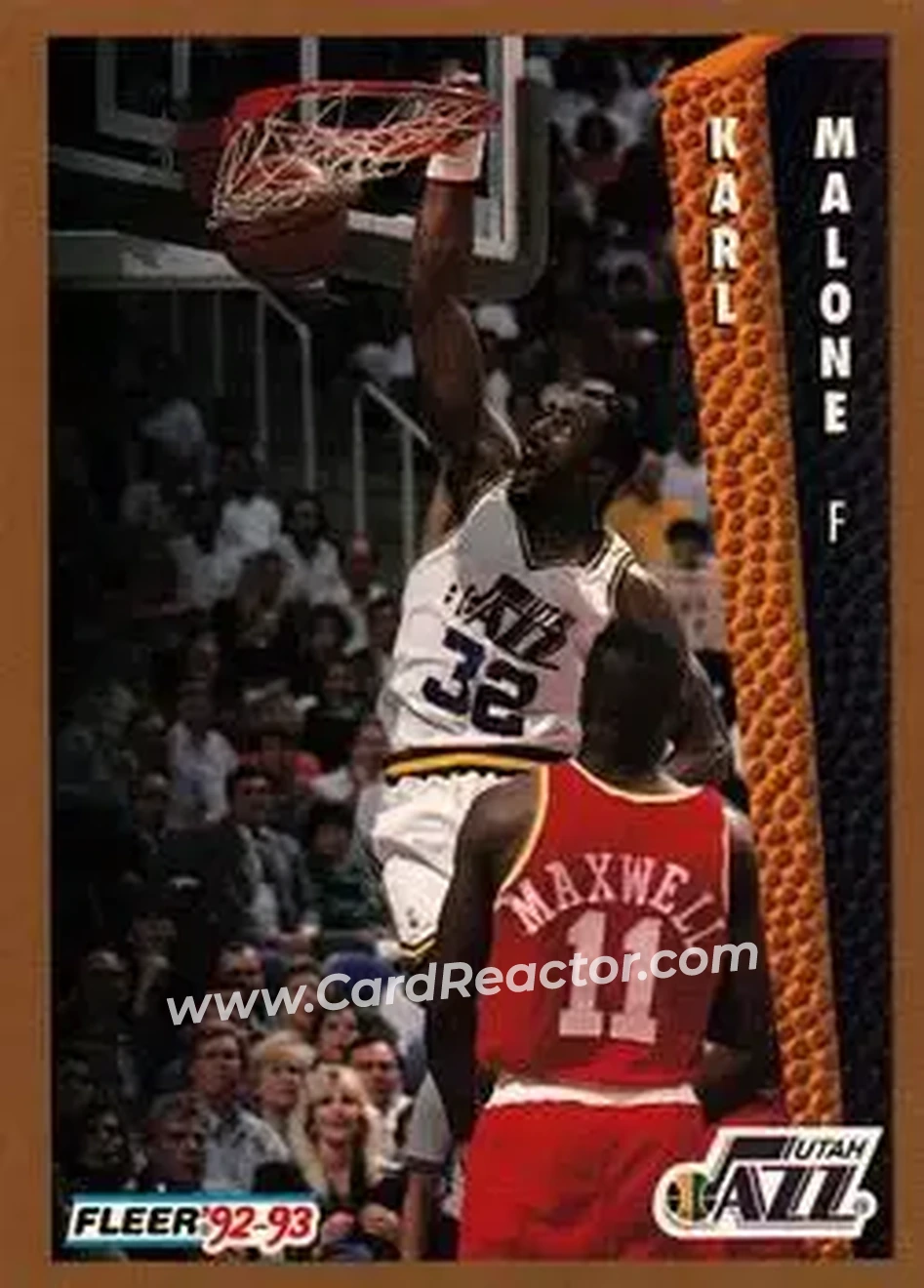 1992-93 Fleer #225 - Karl Malone - Utah Jazz - Front