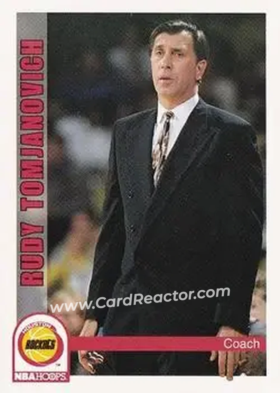 1992-93 Hoops #248 - Rudy Tomjanovich - Houston Rockets - Front 1992-93 Hoops #248 - Rudy Tomjanovich - Houston Rockets - Front