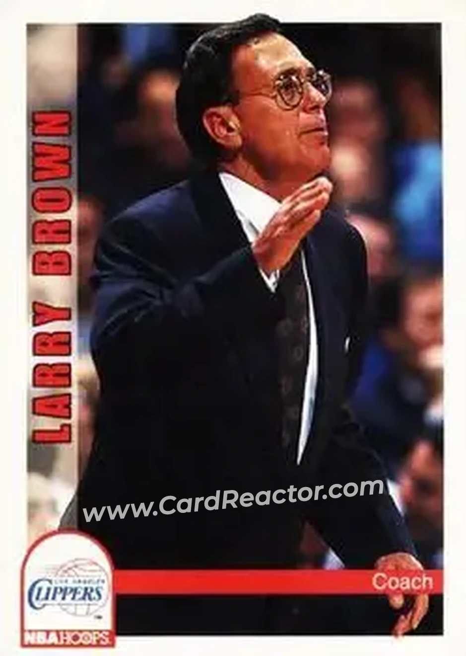 1992-93 Hoops #250 - Larry Brown - Los Angeles Clippers - Front