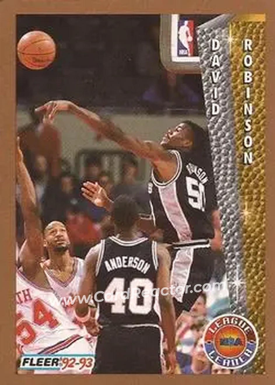 1992-93 Fleer #244 - David Robinson - San Antonio Spurs - Front