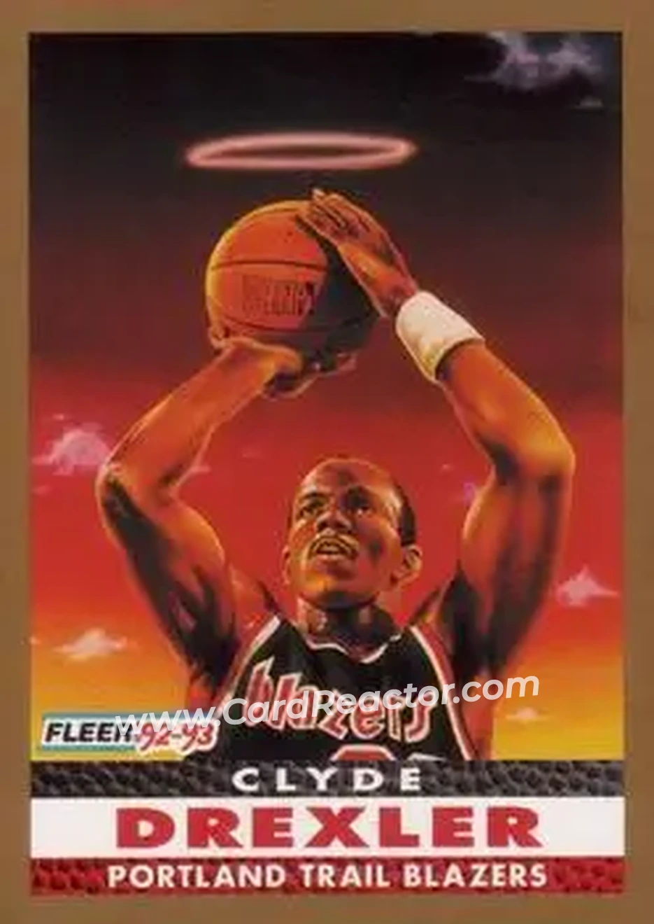 1992-93 Fleer #250 - Clyde Drexler - Portland Trail Blazers - Front