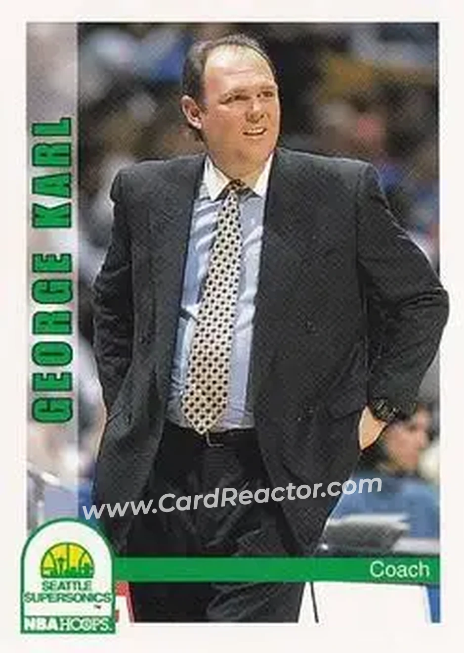 1992-93 Hoops #263 - George Karl - Seattle SuperSonics - Front