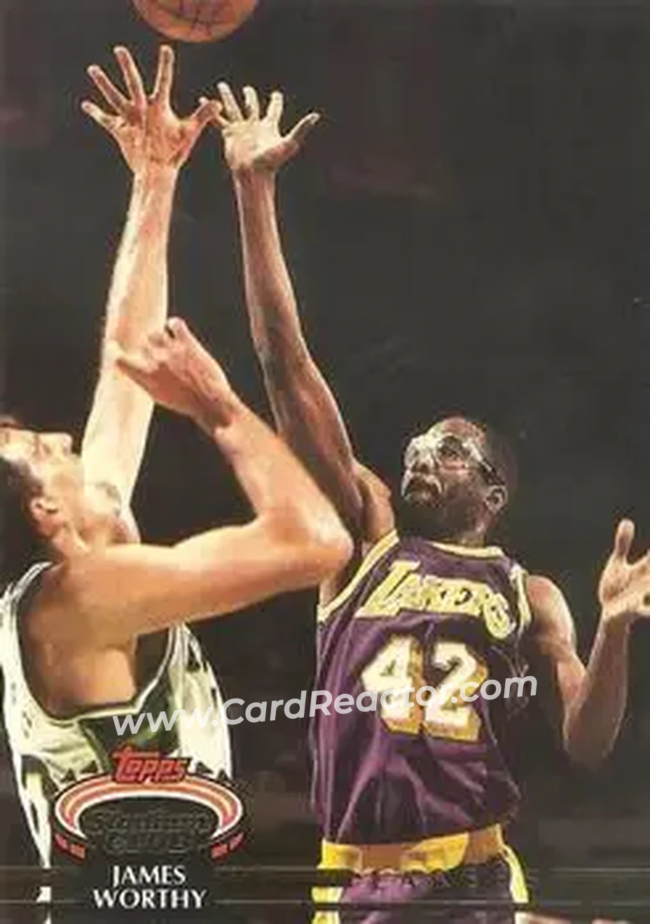 1992-93 Stadium Club #327 - James Worthy - Los Angeles Lakers - Front 1992-93 Stadium Club #327 - James Worthy - Los Angeles Lakers - Front