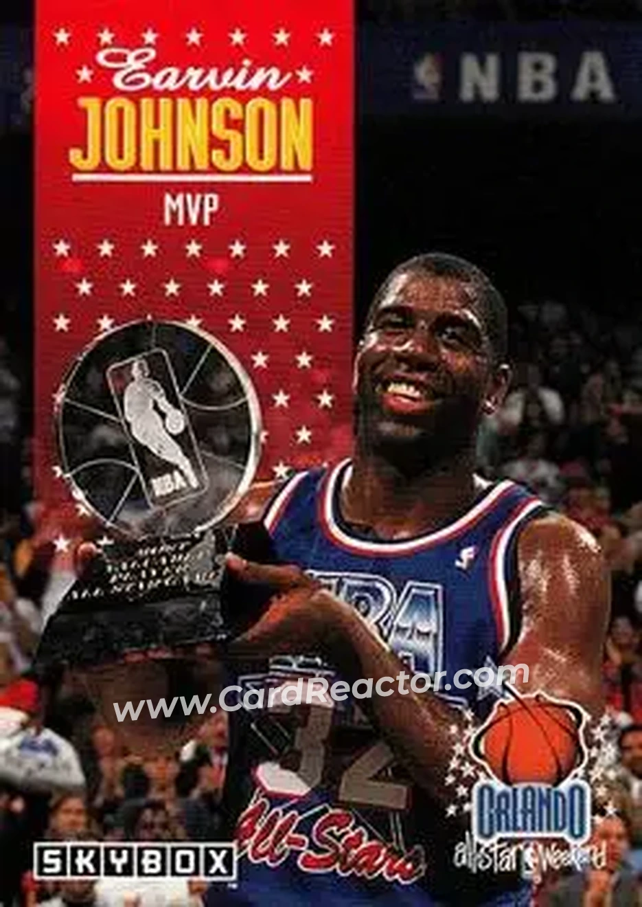 1992-93 SkyBox #310 - Magic Johnson - Los Angeles Lakers - Front