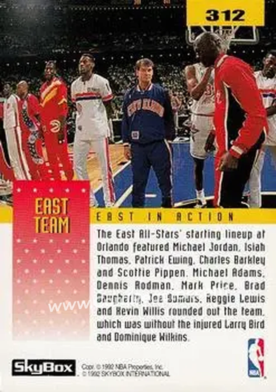 1992-93 SkyBox #312 - Card #312 - Detroit Pistons - Back