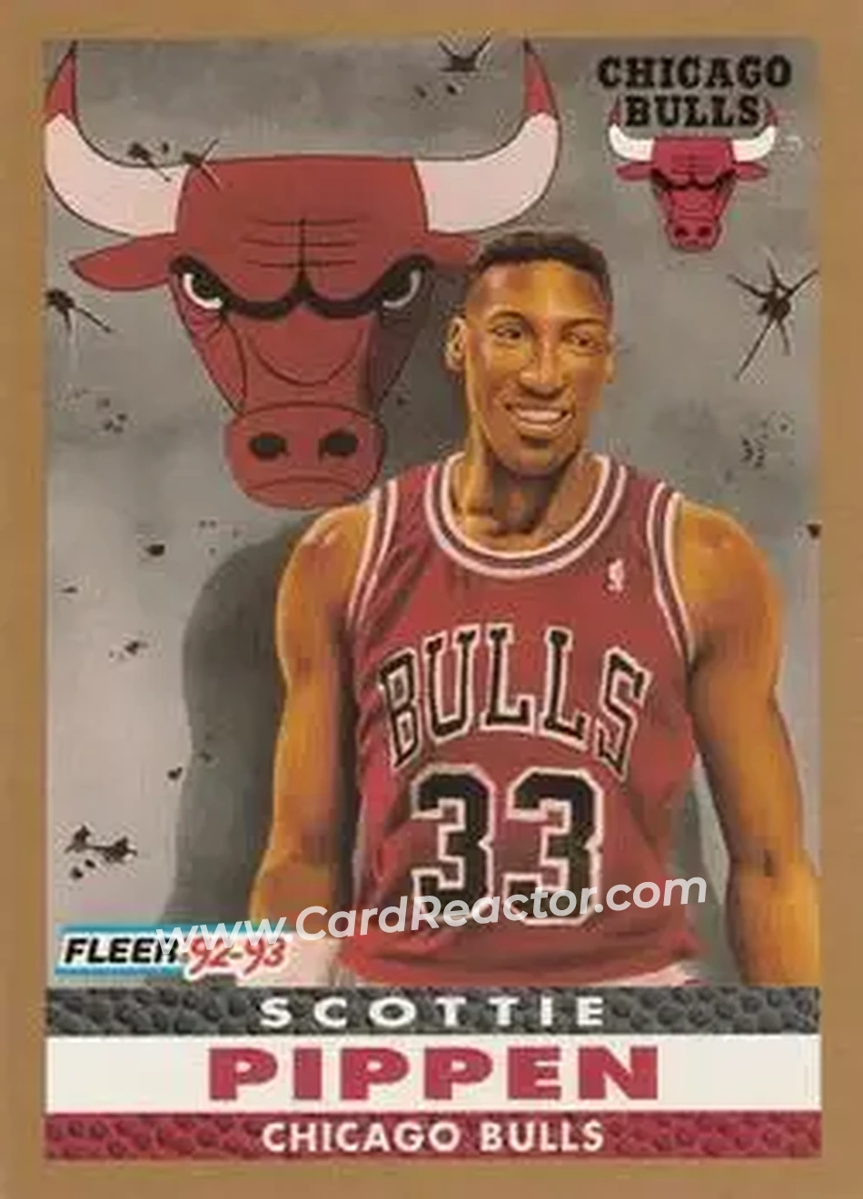 1992-93 Fleer #254 - Scottie Pippen - Chicago Bulls - Front 1992-93 Fleer #254 - Scottie Pippen - Chicago Bulls - Front